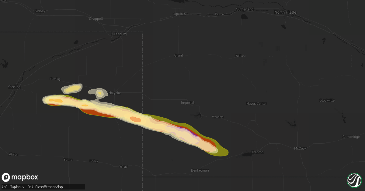 Hail map in Imperial, NE on September 20, 2026