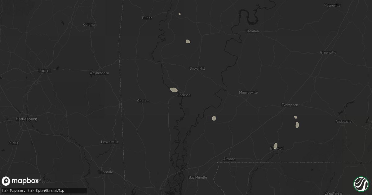 Hail map in Jackson, AL on September 20, 2026