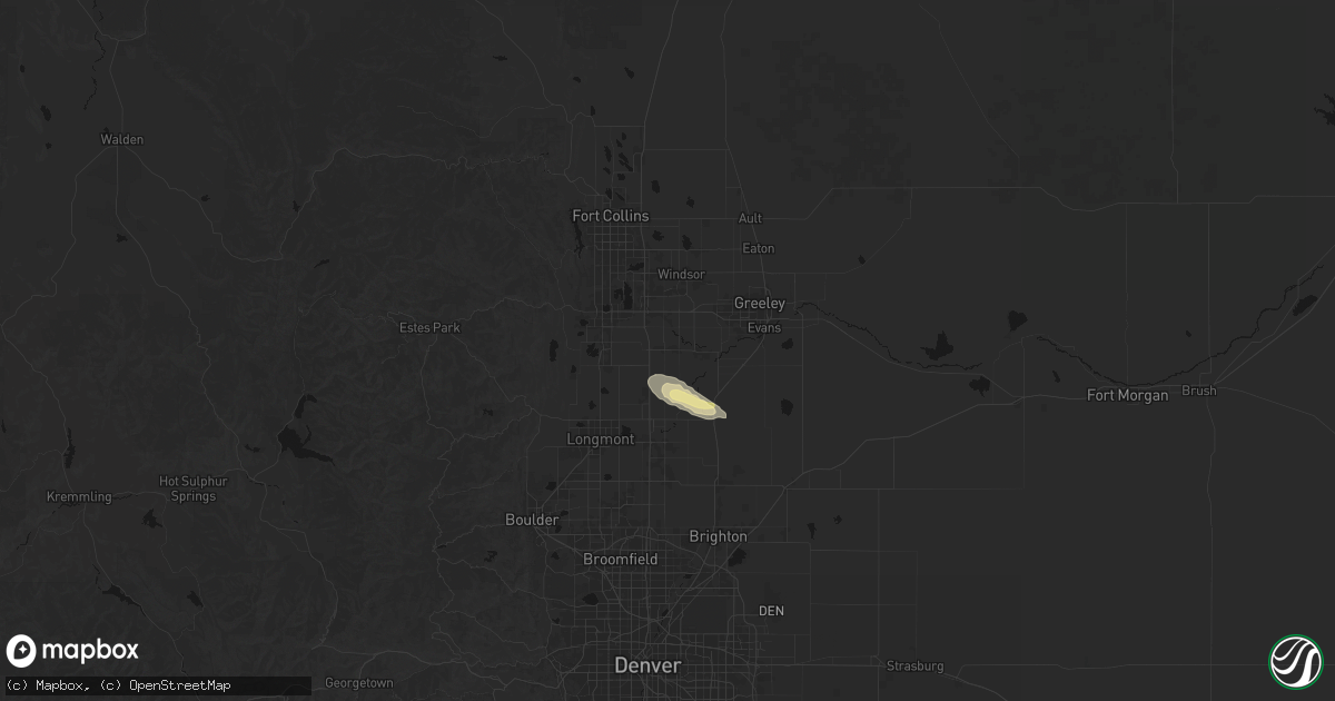 Hail map in Johnstown, CO on September 20, 2026
