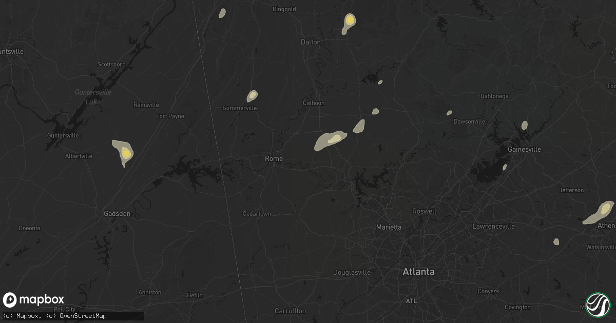 Hail map in Kingston, GA on September 20, 2026