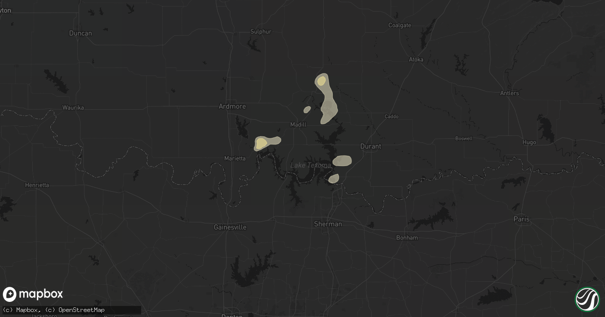 Hail map in Kingston, OK on September 20, 2026
