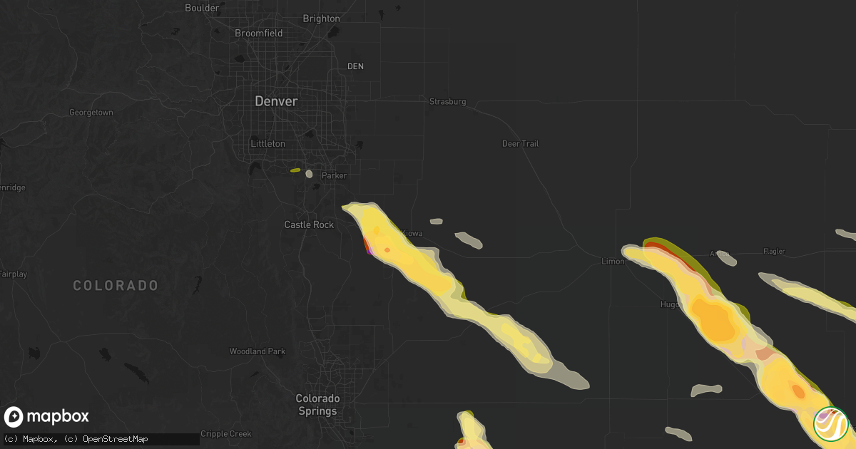 Hail map in Kiowa, CO on September 20, 2026