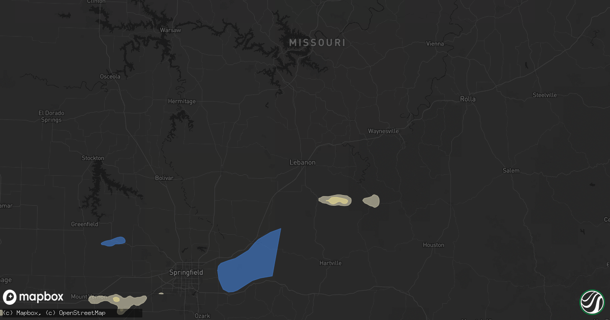 Hail map in Lebanon, MO on September 20, 2026