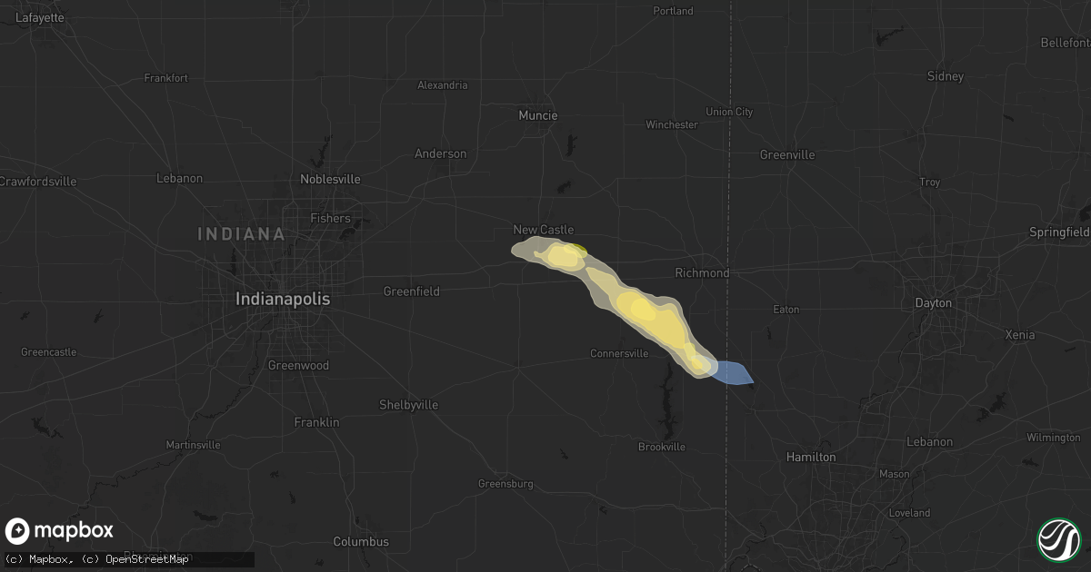 Hail map in Lewisville, IN on September 20, 2026
