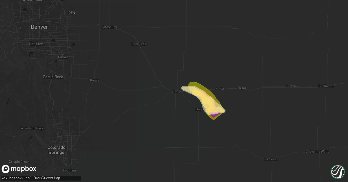Hail map in Limon, CO on September 20, 2026