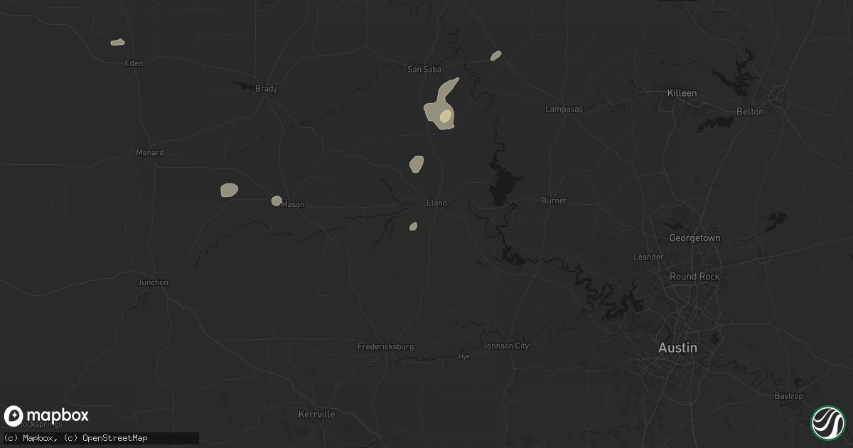 Hail map in Llano, TX on September 20, 2026