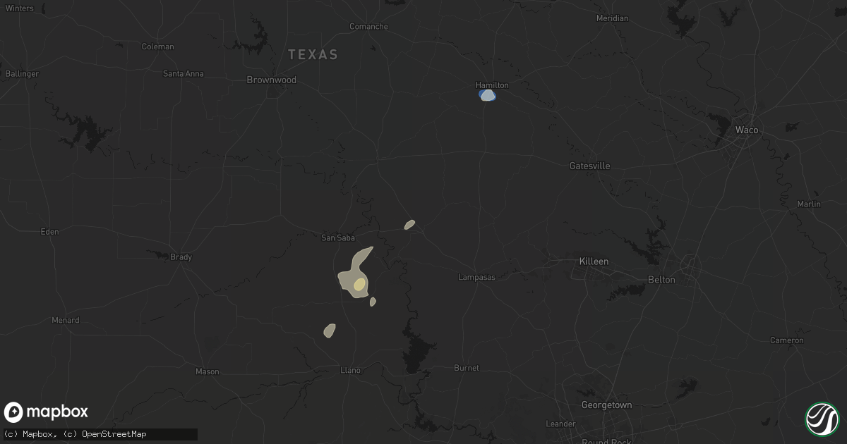 Hail map in Lometa, TX on September 20, 2026