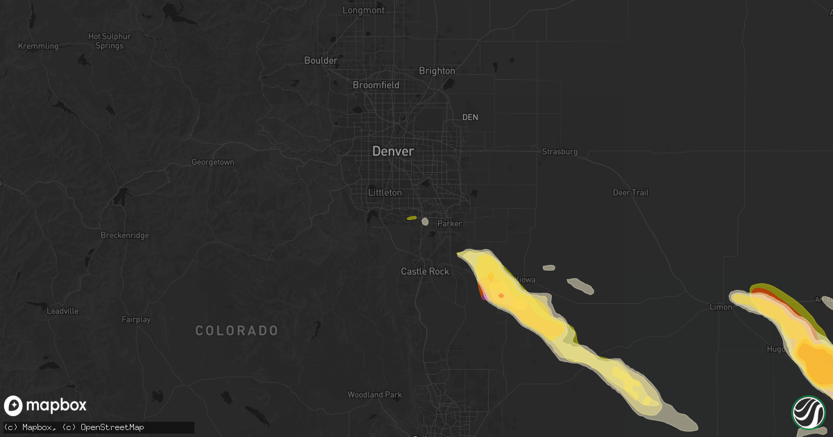 Hail map in Lone Tree, CO on September 20, 2026