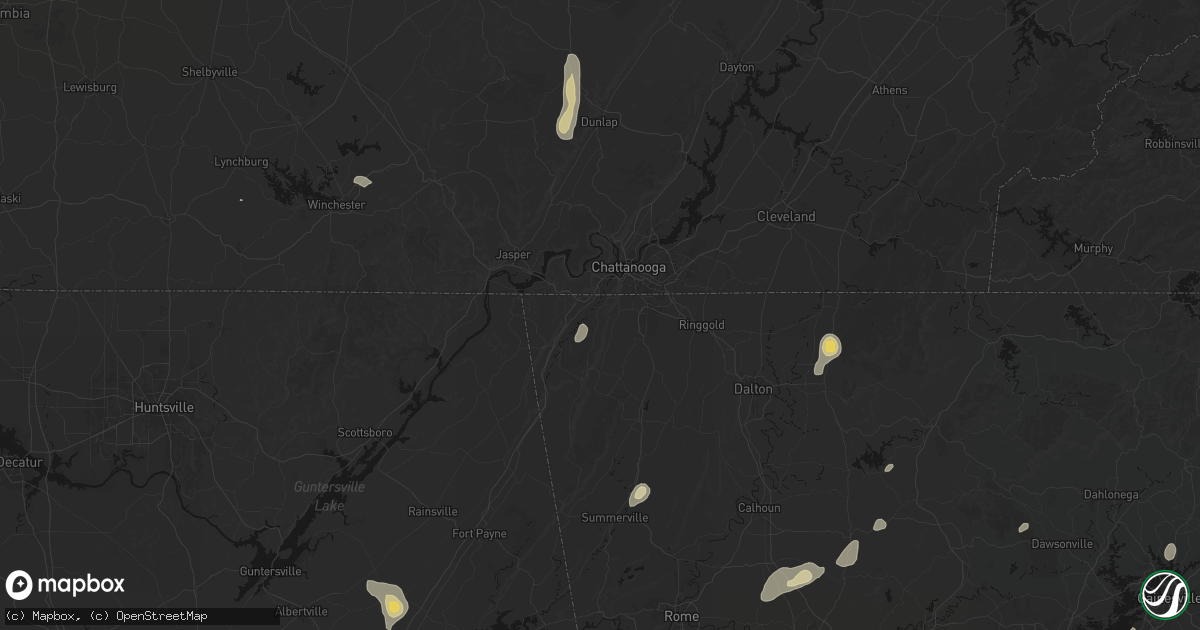 Hail map in Lookout Mountain, GA on September 20, 2026