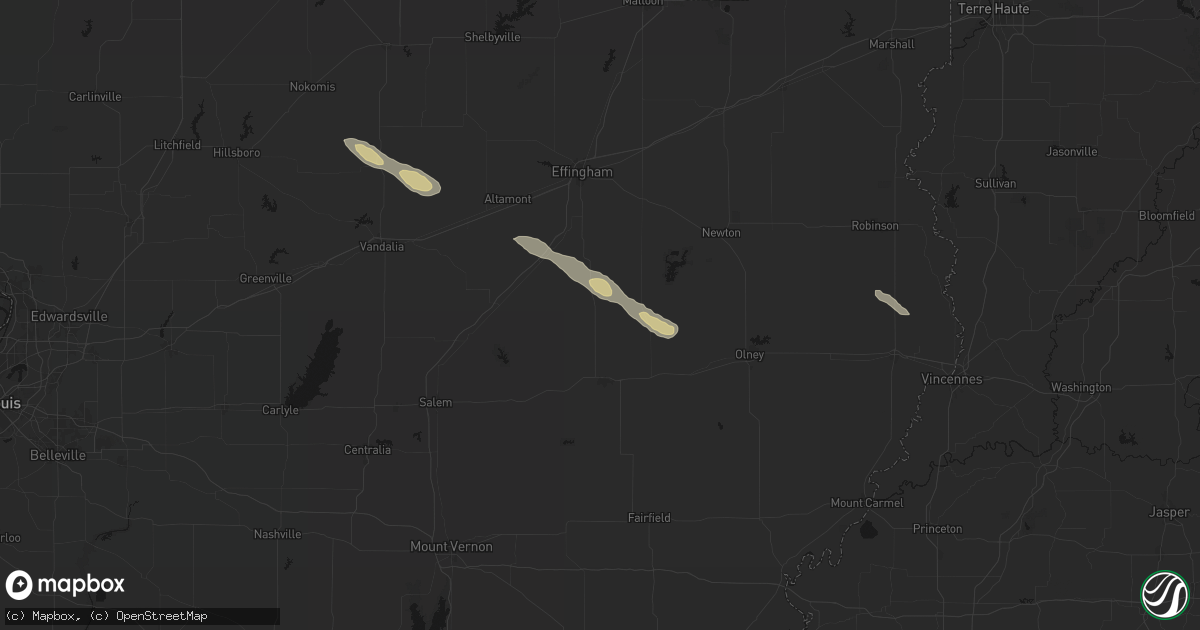 Hail map in Louisville, IL on September 20, 2026