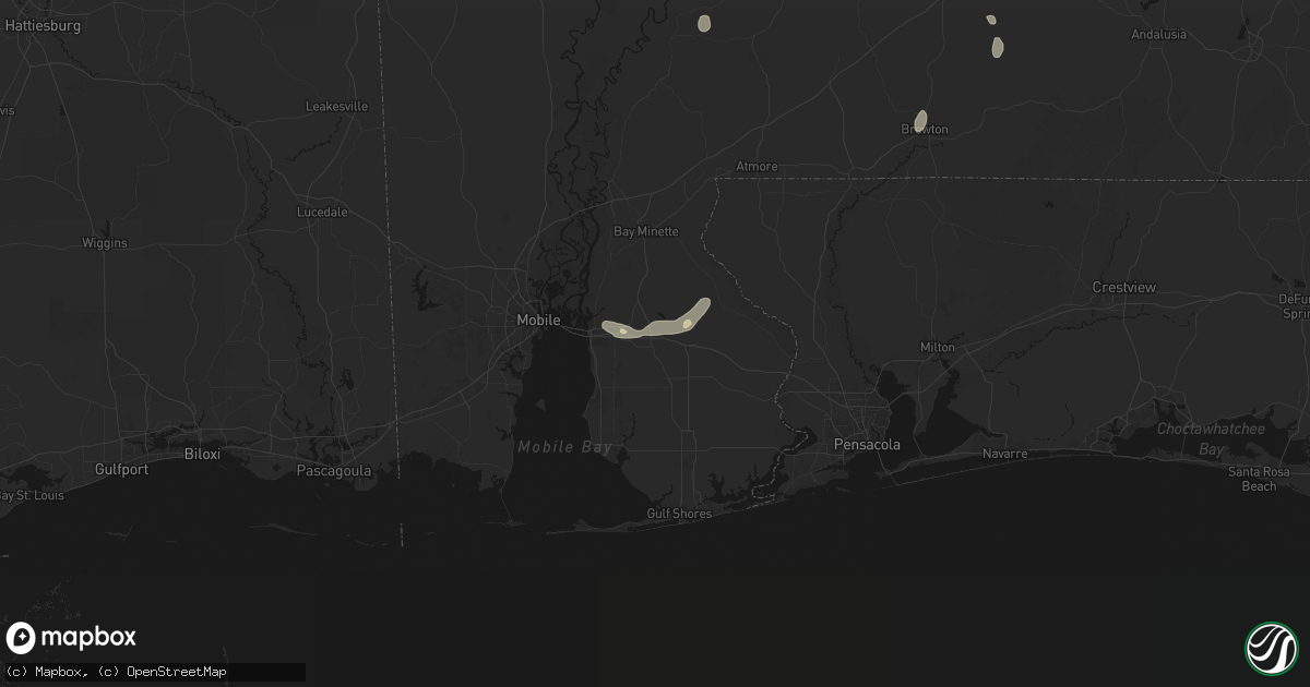 Hail map in Loxley, AL on September 20, 2026