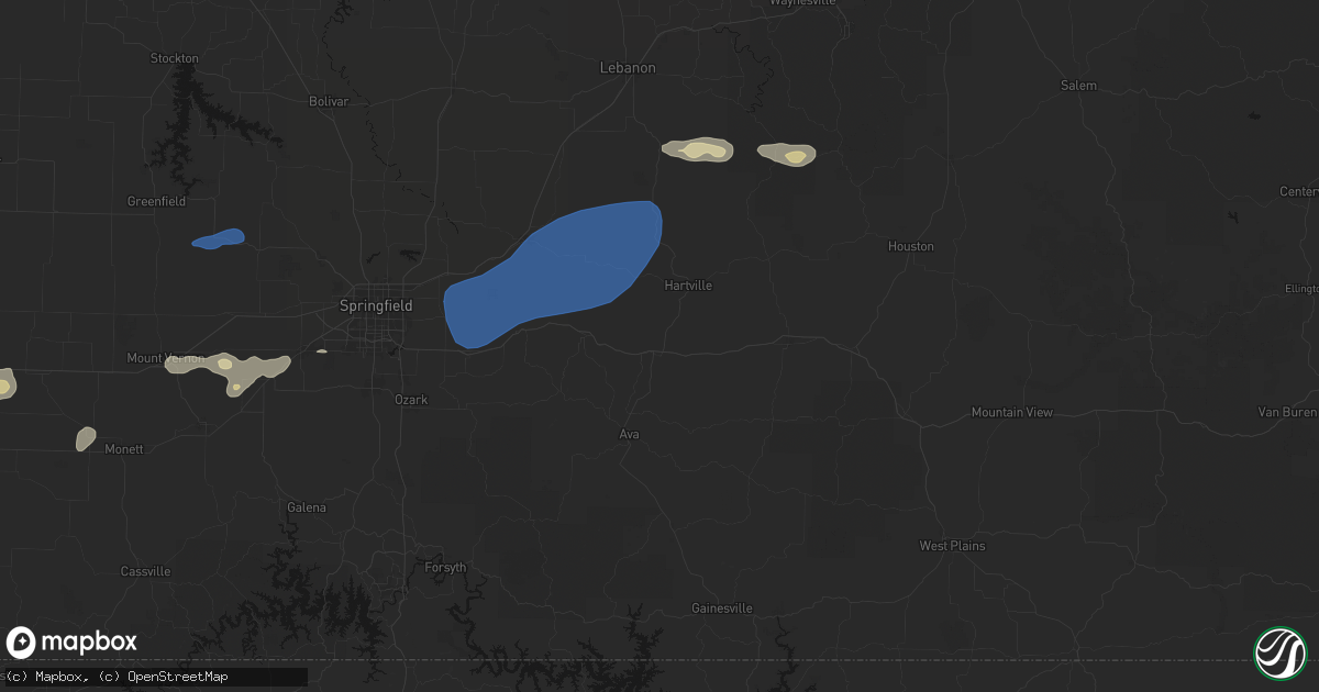 Hail map in Mansfield, MO on September 20, 2026