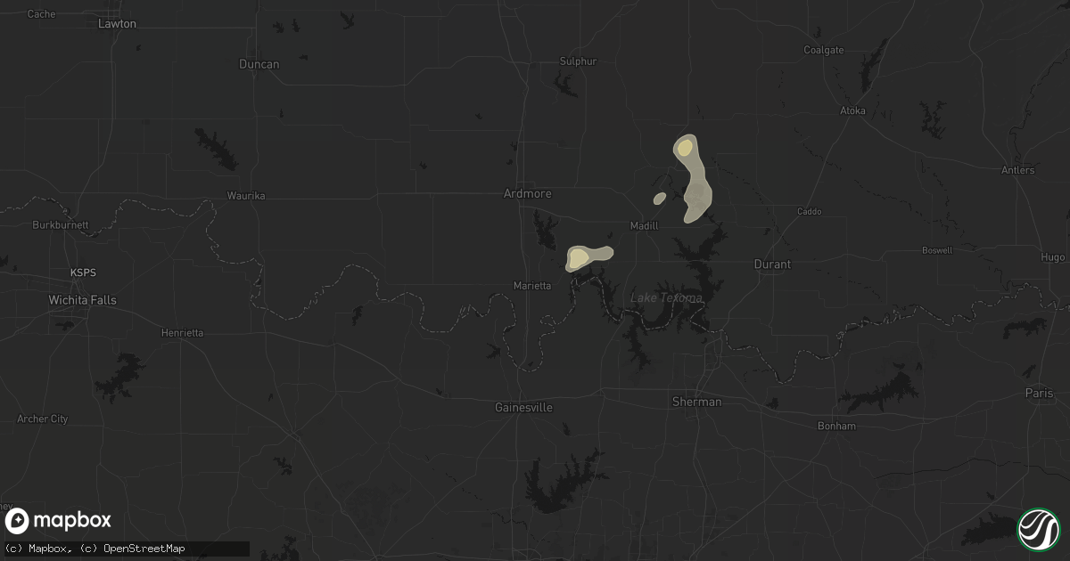 Hail map in Marietta, OK on September 20, 2026