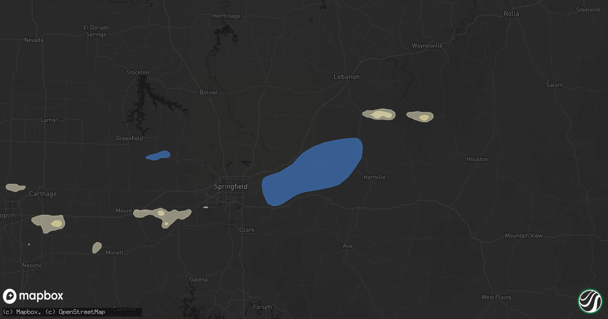 Hail map in Marshfield, MO on September 20, 2026
