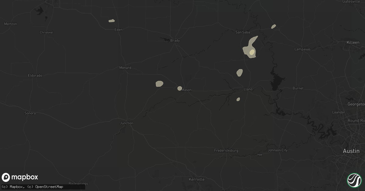 Hail map in Mason, TX on September 20, 2026