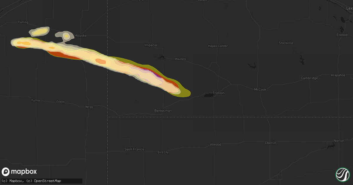 Hail map in Max, NE on September 20, 2026