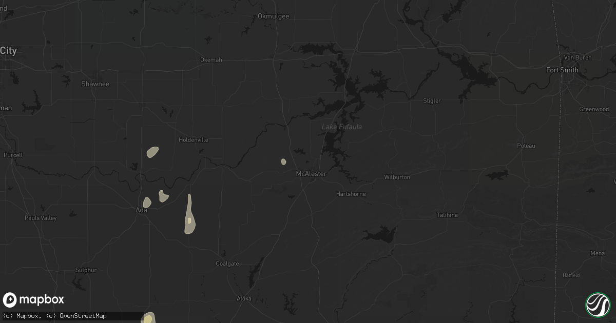 Hail map in Mcalester, OK on September 20, 2026