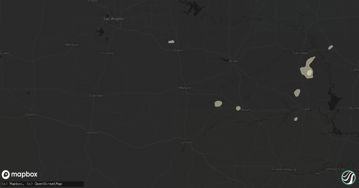 Hail map in Menard, TX on September 20, 2026