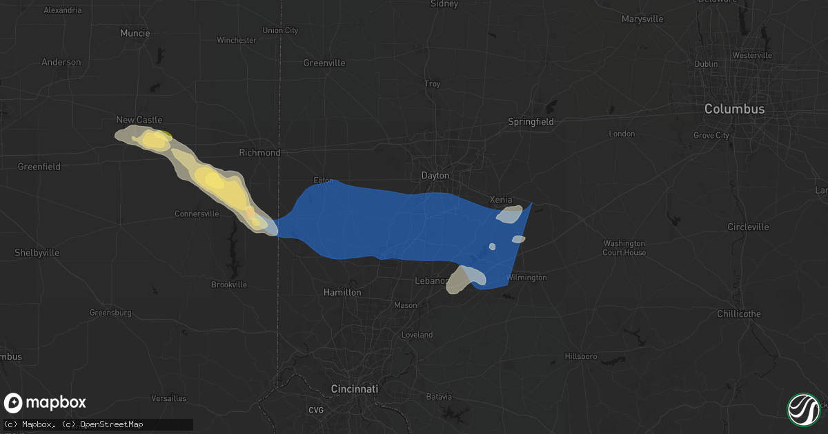 Hail map in Miamisburg, OH on September 20, 2026