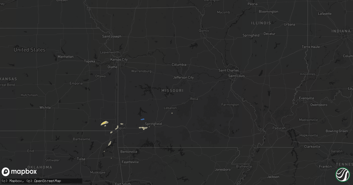 Hail map in Missouri on September 20, 2026