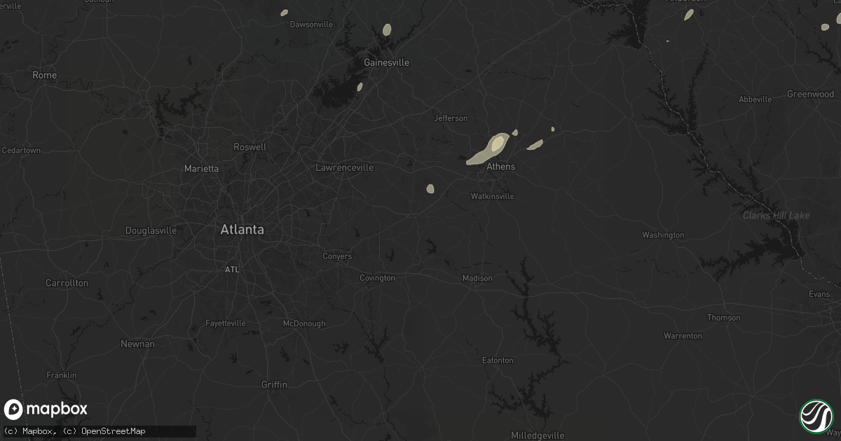 Hail map in Monroe, GA on September 20, 2026