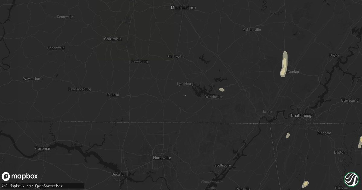 Hail map in Mulberry, TN on September 20, 2026