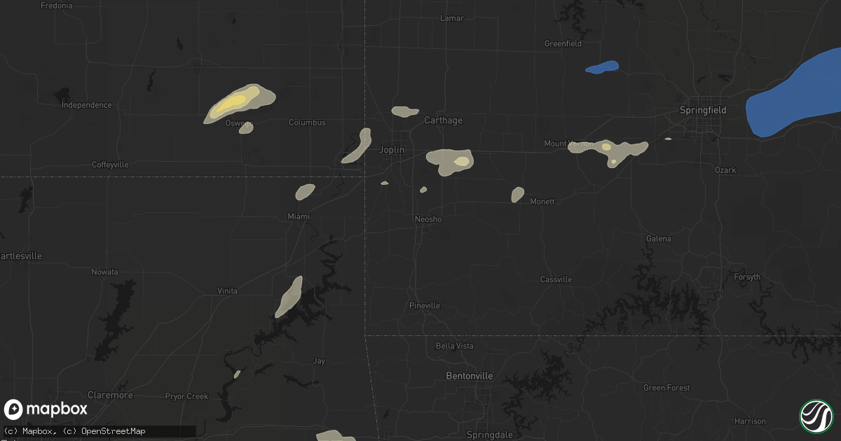 Hail map in Neosho, MO on September 20, 2026