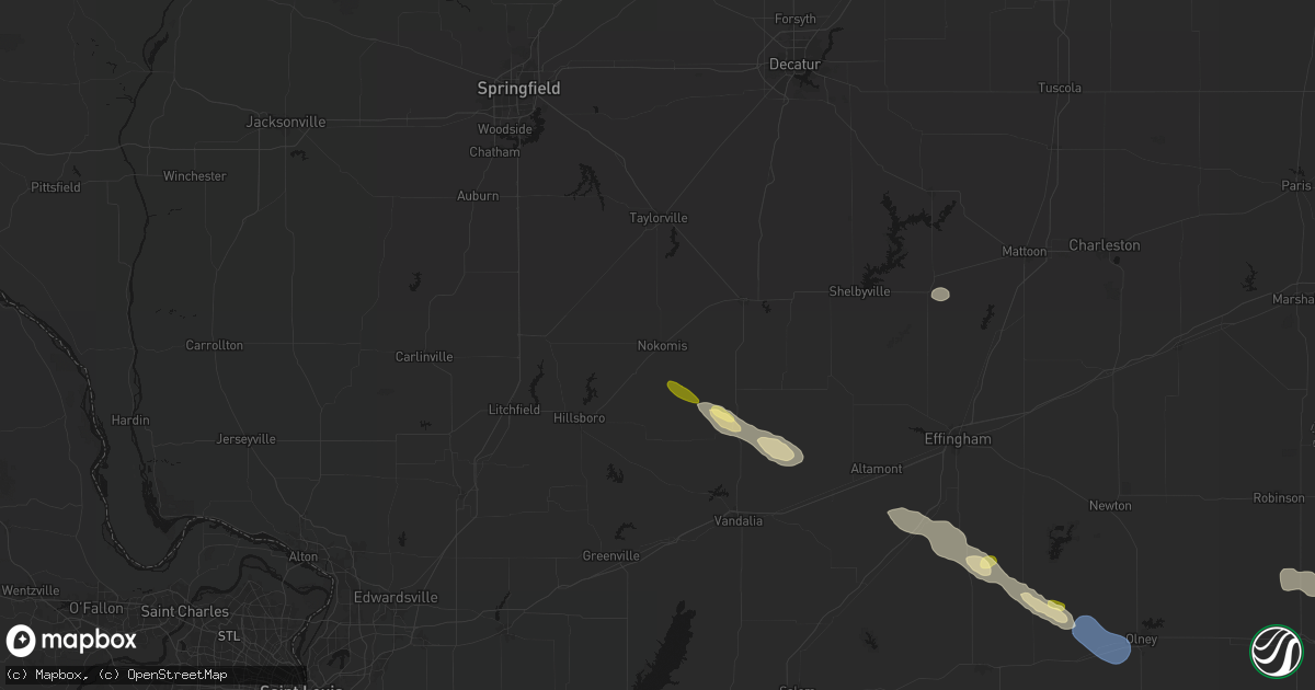 Hail map in Nokomis, IL on September 20, 2026