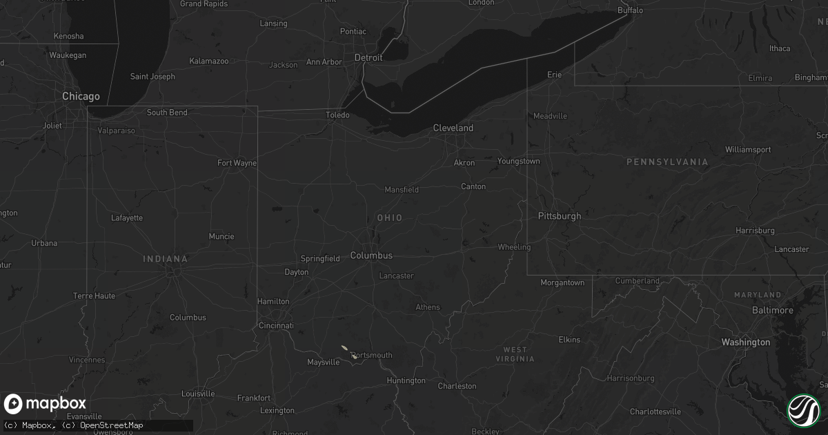 Hail map in Ohio on September 20, 2026
