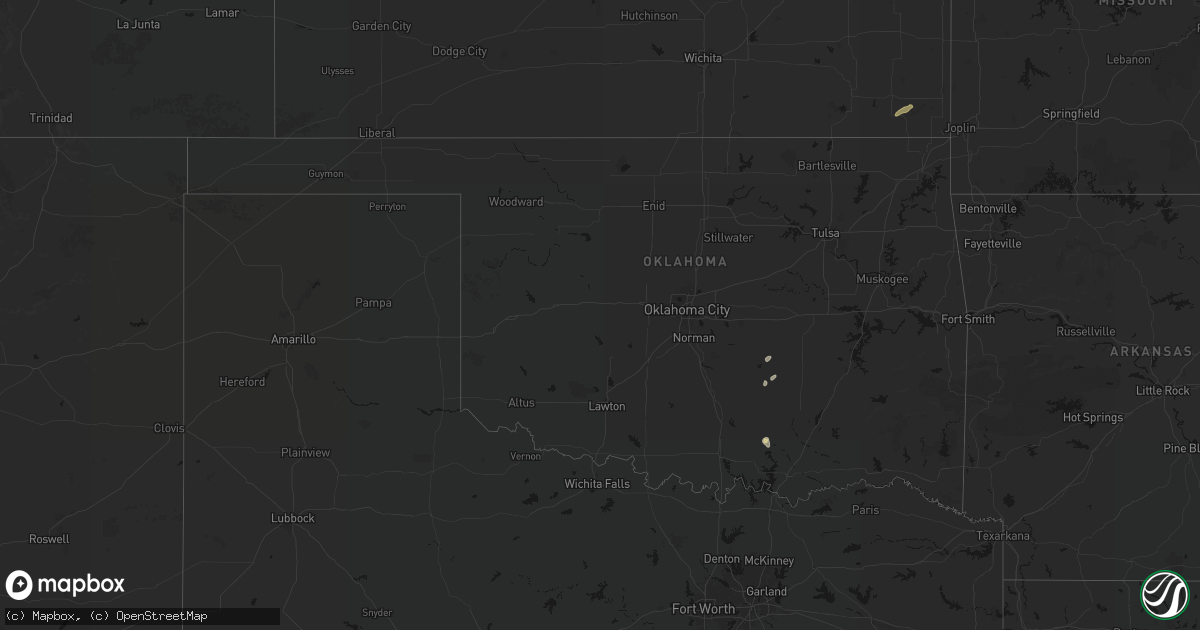 Hail map in Oklahoma on September 20, 2026