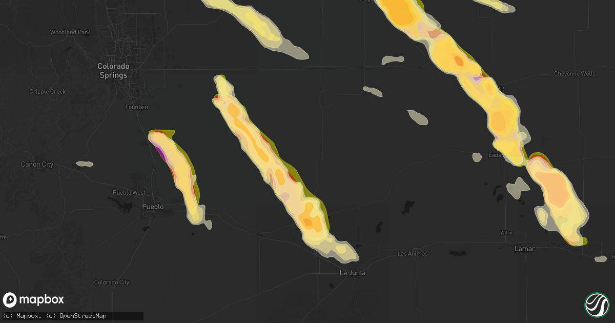 Hail map in Ordway, CO on September 20, 2026
