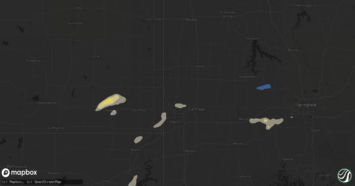 Hail map in Oronogo, MO on September 20, 2026