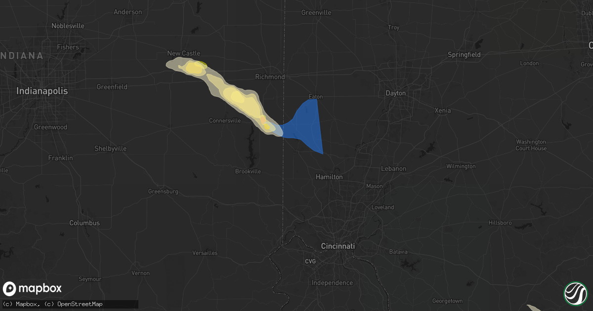 Hail map in Oxford, OH on September 20, 2026