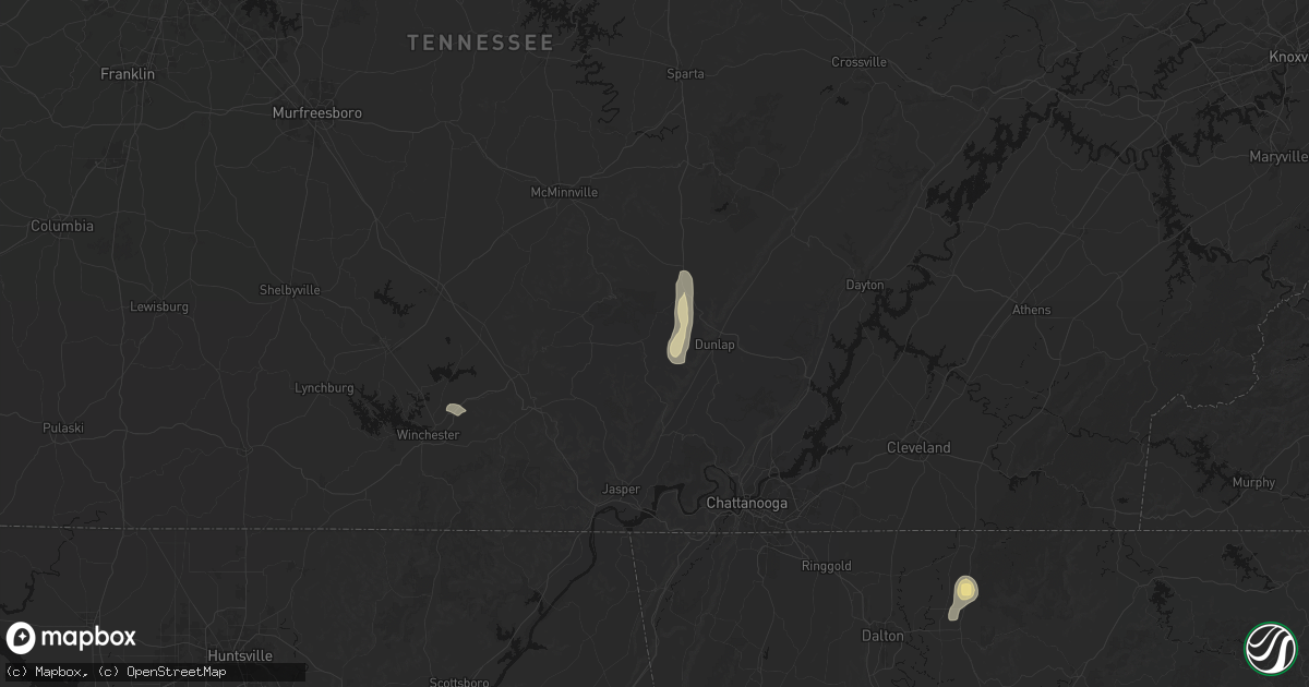 Hail map in Palmer, TN on September 20, 2026