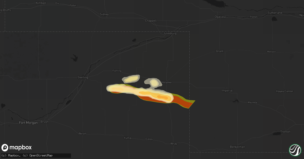 Hail map in Paoli, CO on September 20, 2026