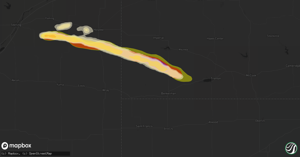 Hail map in Parks, NE on September 20, 2026