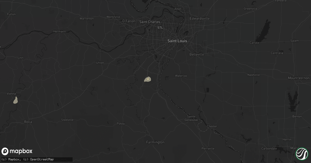 Hail map in Pevely, MO on September 20, 2026