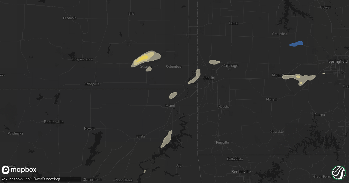 Hail map in Picher, OK on September 20, 2026