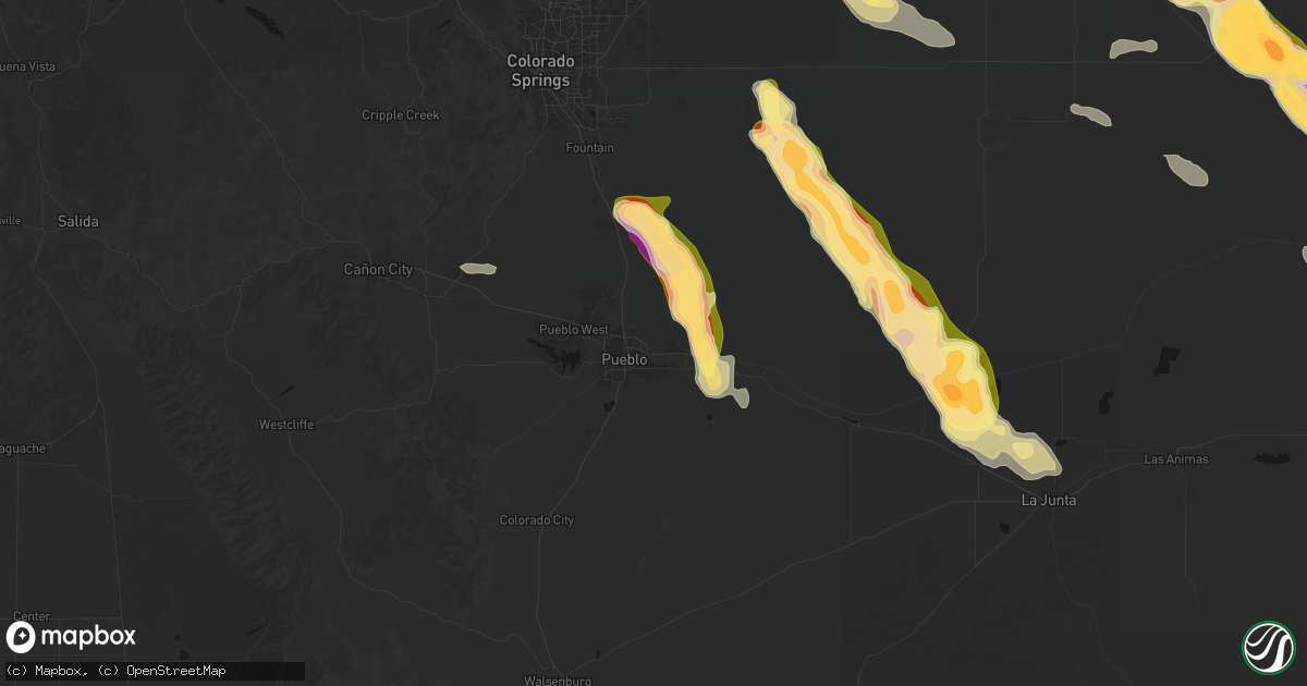 Hail map in Pueblo, CO on September 20, 2026