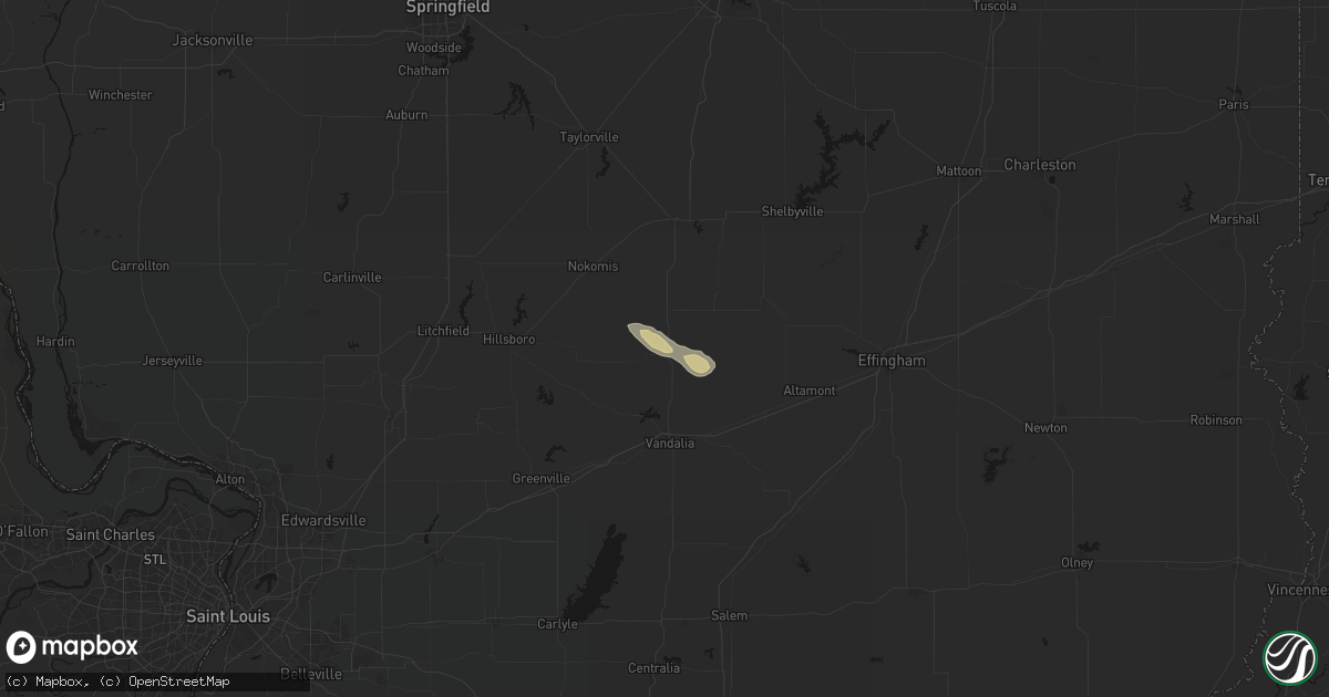 Hail map in Ramsey, IL on September 20, 2026