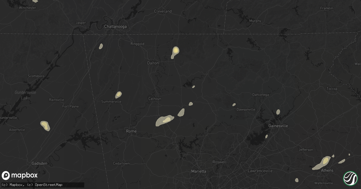 Hail map in Ranger, GA on September 20, 2026