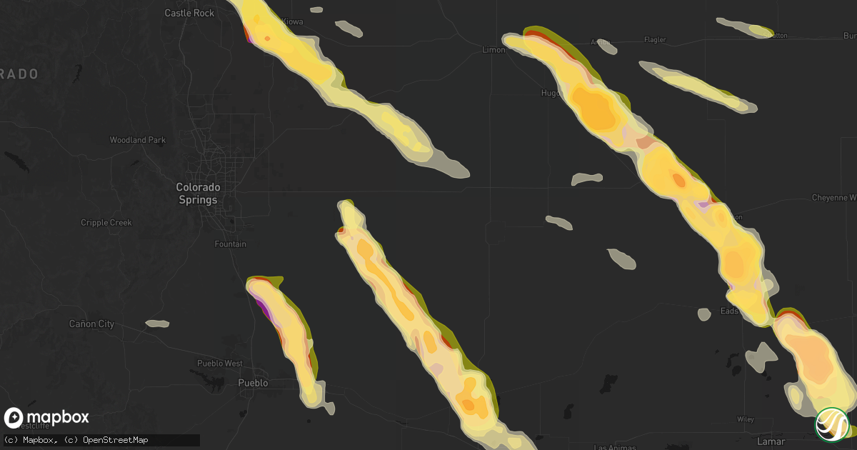 Hail map in Rush, CO on September 20, 2026