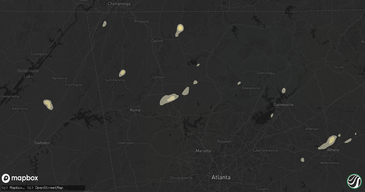 Hail map in Rydal, GA on September 20, 2026