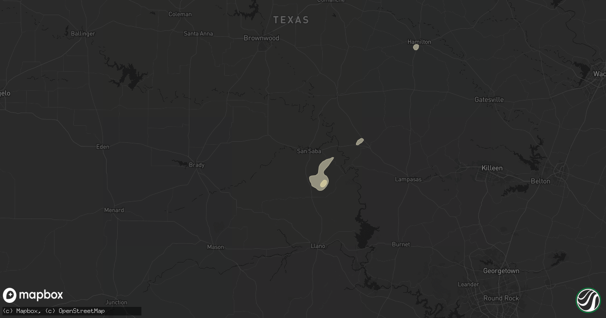 Hail map in San Saba, TX on September 20, 2026