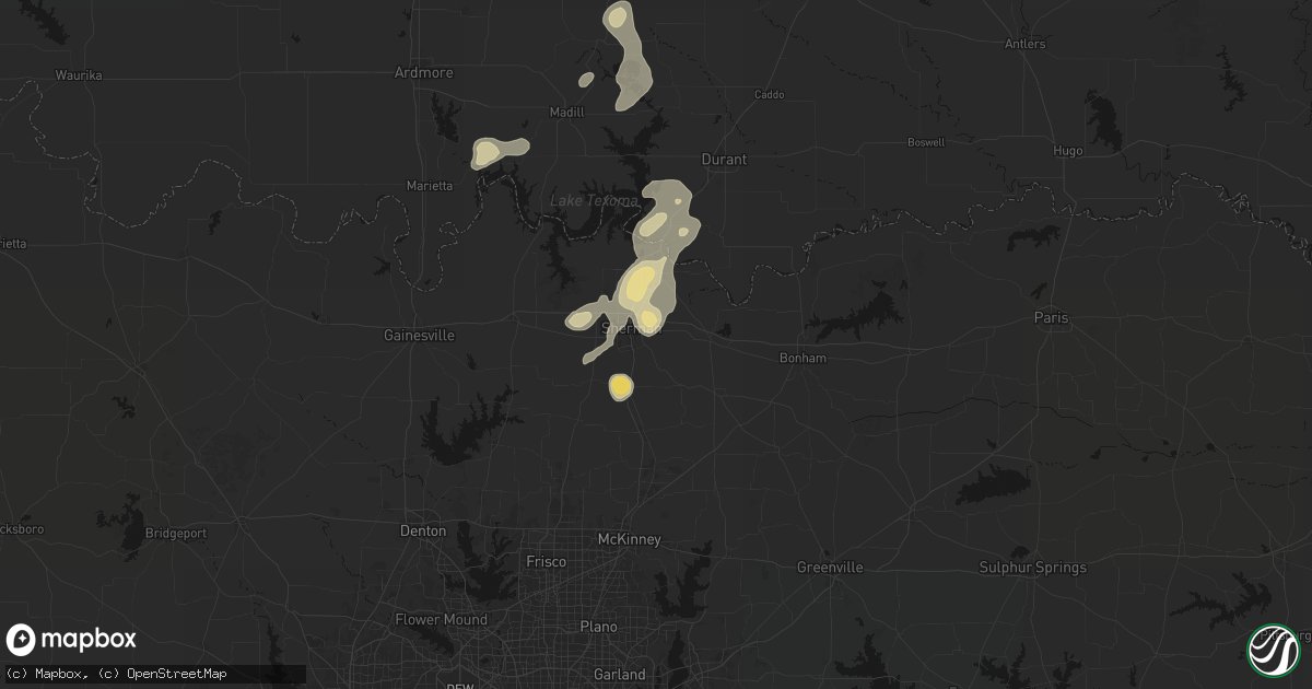 Hail map in Sherman, TX on September 20, 2026