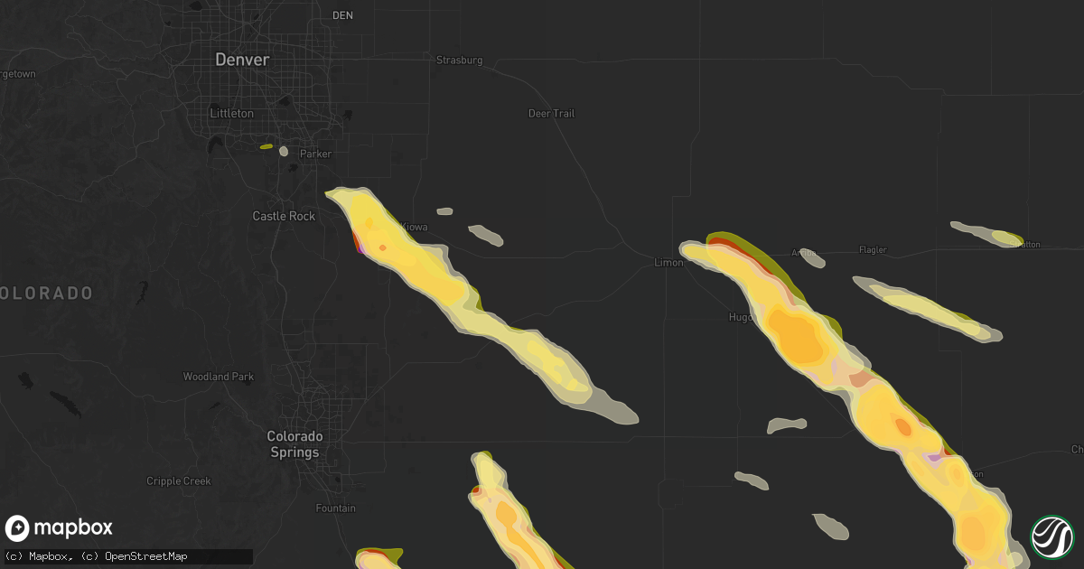Hail map in Simla, CO on September 20, 2026