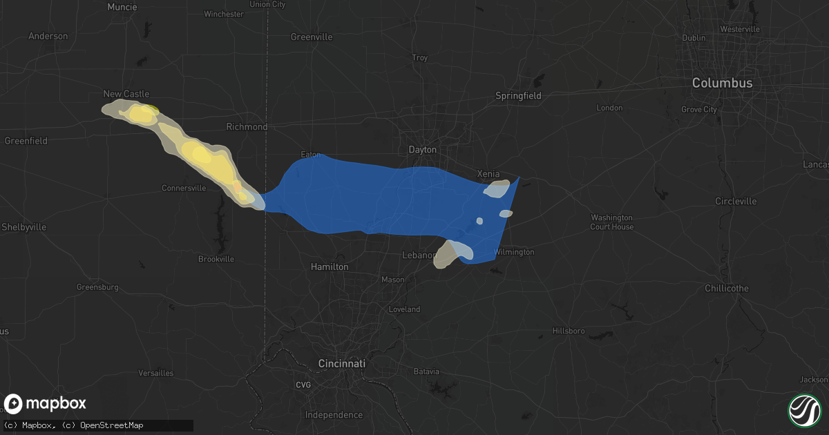 Hail map in Springboro, OH on September 20, 2026