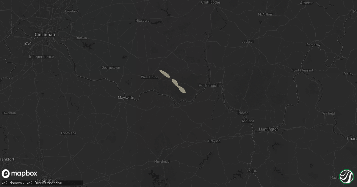 Hail map in Stout, OH on September 20, 2026