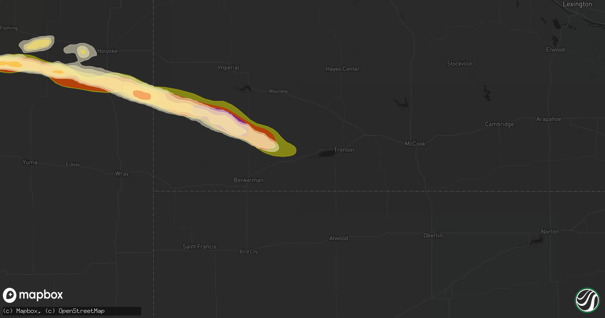 Hail map in Stratton, NE on September 20, 2026
