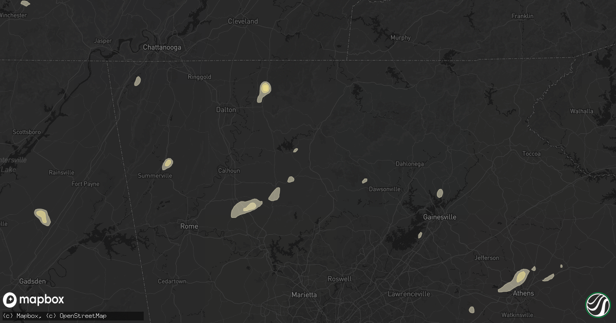 Hail map in Talking Rock, GA on September 20, 2026